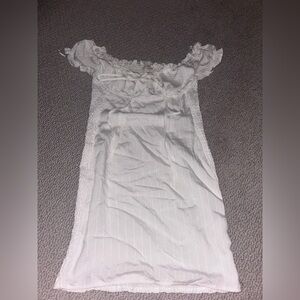 O.Viana White Tie Off Shoulder Tight Mini Dress Womens Small